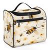 Adornori Bee Travel Toiletry Bag for Men and Women, Large Hanging Makeup Bag Organizer Toiletries Bag for Travel, Yellow Honey Floral Cosmetic Bag with Handle view 1