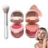 2 Colors Blush Palette,Matte Contour Makeup Blush for Cheeks,Waterproofing Highly Pigmented Face Cheek Blusher with Make Up Brush A14 view 1