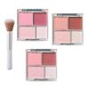 3Pcs 4 Colors Blush Palette for Cheeks with Make Up Brush,Face Matte Contour Blush Makeup Palette,Buildable Shimmer Facial Cheek Blusher Shades,Blendable Cosmetic Makeup Blush view 1