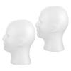 Beavorty 2pcs White Foam Mannequin Head for Hair Practice and Display Male Foam Wig Stand with Interlocking Design for Salon Hats and Accessories Showcase view 1
