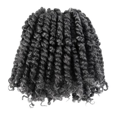 KAVSORAPI Passion Twist Hair,6 Inch Passion Twist Braiding Hair,Short Pre Looped Crochet Twist Jumbo Pre-twisted Two Strand Braids 8 Packs (Salt and Pepper)