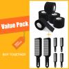 NICEMOVIC 5 Rolls Disposable Barber Paper Neck Strips and 6 Pack Barber Hair Cutting Combs view 1