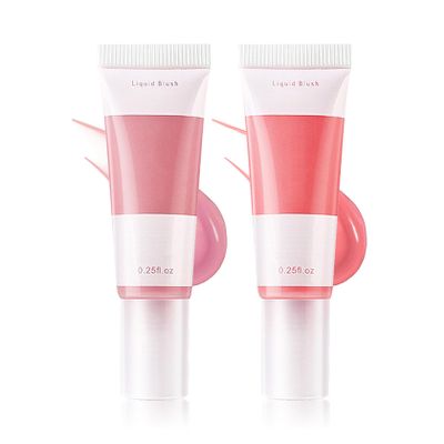 2Pcs Blush Cream for Cheeks,Face Matte Contour Blushes Makeup,Buildable Shimmer Facial Cheek Blusher Shades