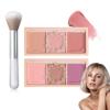 2Pcs 3 Colors Blush Palette,Matte Contour Makeup Blush for Cheeks,Waterproofing Highly Pigmented Face Cheek Blusher with Make Up Brush A10 view 1