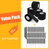 NICEMOVIC 5 Rolls Disposable Barber Paper Neck Strips and 36 Pack Rat Tail Parting Combs view 1