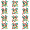 12 PCS Football Cheer Bows, Sparkly Rugby Hair Bows with Elastic Hair Ties Accessories for Teens Girls Women Cheerleading Softball Competition Sports (Green Football) view 1
