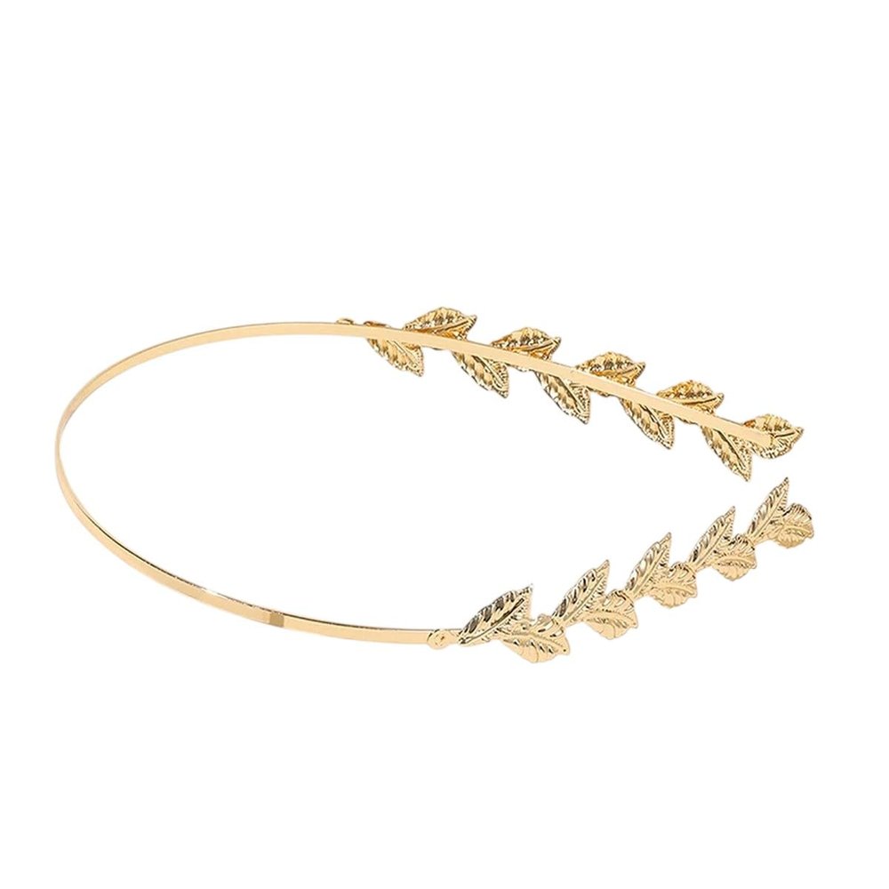 New Gold Color Leaf Headband Headpiece Crown Tiara Headdress Goddess Greek Head Jewelry Wedding Hair Accessories