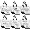 24PCS Thank You Canvas Tote Bags with Handles Zipper Employee Inspirational Makeup Bags for Employee Appreciation Gifts Women Aesthetic Canvas Bag Inspired Gift for Team Staff Teacher Coworkers Office view 1