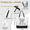 24PCS Thank You Canvas Tote Bags with Handles Zipper Employee Inspirational Makeup Bags for Employee Appreciation Gifts Women Aesthetic Canvas Bag Inspired Gift for Team Staff Teacher Coworkers Office view 2