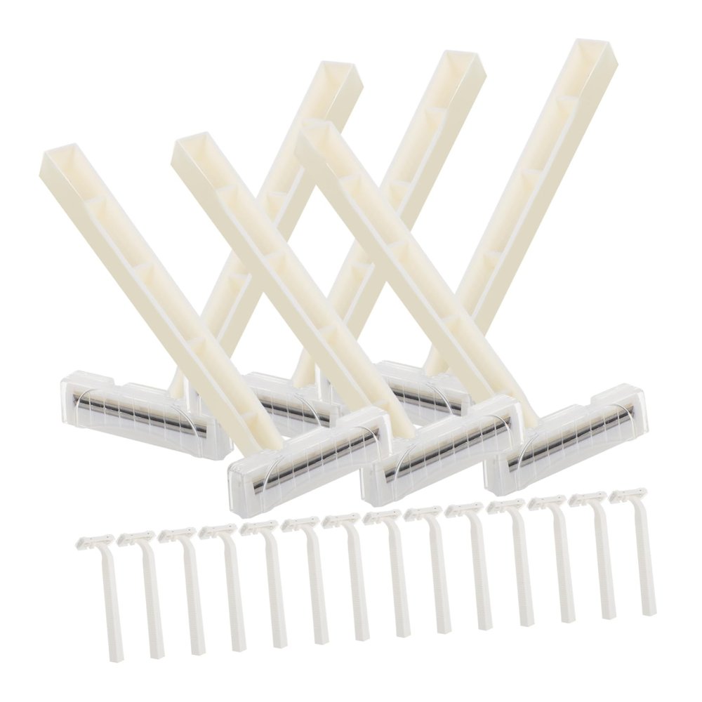 PartyKindom 20pcs Disposable Manual Body Hair Trimmer Razor Travel Size Women Men Compatible Hotel Accessory for Smooth Shaving for Bathing Grooming