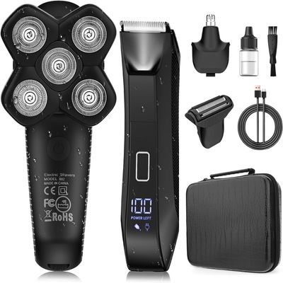 Manscape Body and Ball Trimmer for Men, Bald Head & Body Shaver, 3-in-1 Pubic Groin Nose Hair Trimmer, Head Shaver for Bald Men & Body Groomer, Electric Razors for Smooth Shaving, IPX7 Waterproof