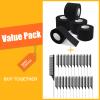 NICEMOVIC 5 Rolls Disposable Barber Paper Neck Strips and 24 Pack Rat Tail Parting Combs view 1