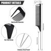NICEMOVIC 5 Rolls Disposable Barber Paper Neck Strips and 24 Pack Rat Tail Parting Combs view 4