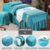 White,70x185cm/27.5x72.8in,Beauty Bed Blanket with Breather Holes,Elastic Salon SPA Bed Sheet Cover Massage Bed Cover Pillowcase Stool Cover Massage Table Sheets 4 Piece Set view 2