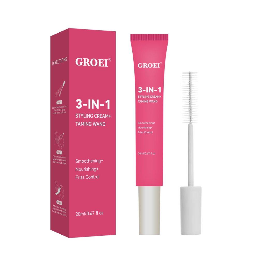 3in1 Styling Cream 20ml + Hair Brush  Nourish, Define & Smooth | Lightweight Frizz Control & Heat Guard