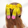 2PCS Back to School Hair Bows for Girls Pencil Cheer Hair Bow with Ponytail Holder Elastic Band Handmade for Kindergarten Girls Students Toddler Teacher Hair Accessories OutfitsPencil Yellow view 4
