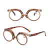 OREUDO Leopard Print Fashion Magnifying Glasses  HD Makeup Mirror & Reading Glasses 2-in-1, with Case & Cloth (coffee brown, 1.5 X) view 3