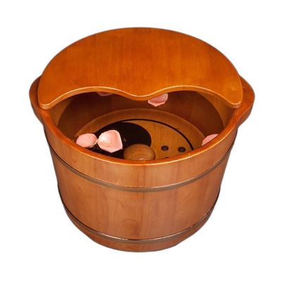 En Foot Spa Barrel, Rubber Foot Bath Tub with Lid, Massage Pedicure Basin, Household Use