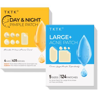 559 Bulk Pimple Patches for Face, 6 Sizes Acne Patches Day and Night, Hydrocolloid Patch Thin & Thick Pimple Stickers for Covering Zits, Blemishes and Breakouts