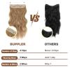 BUPPLER Halo Hair Extensions 20 Inch Invisible Wire Hair Extensions Adjustable Long Wavy Hairpiece Synthetic Upgrade 4 Secure Clips in Hairpieces 20 Inch,Honey Blonde view 4