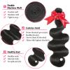 12A Body Wave Bundles with Frontal Human Hair 26 28 30+20 Inch Brazilian Virgin Body Wave Human Hair Weave 3 Bundles with 13x4 HD Lace Frontal Closure view 3