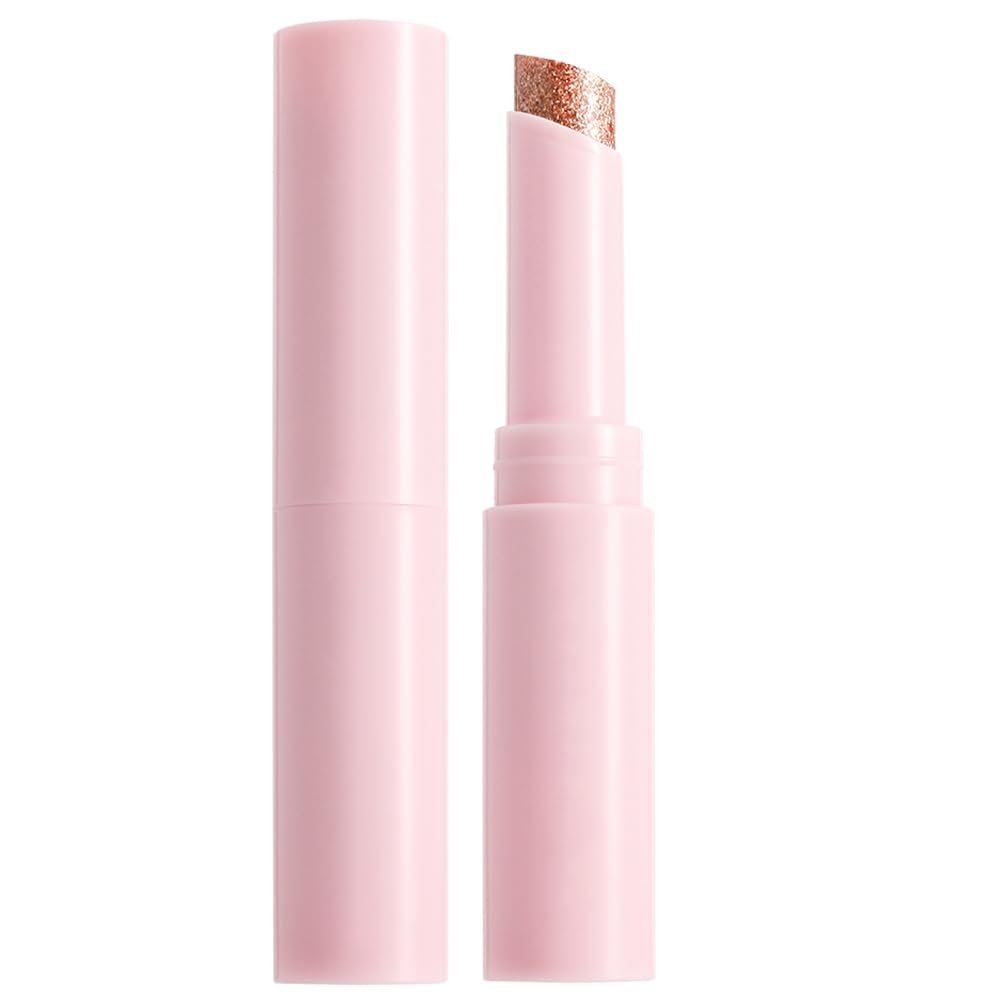 BEUKING Jelly Highlights Eyeshadow Stick, Glitter Eye & Face Highlighter, Diamond Long Lasting Waterproof Muti-Purpose Shiny Stick for Eye Lip Face Makeup (06# Starlit Silver, 0.11 oz)