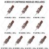50 Assorted Tattoo Cartridge Needles Mixed Size 5 Pcs each of #10 Round Liner 3RL 5RL 7RL, #12 Round Liner Shader Curved Magnum 9RL 5RS 7RS 7RM 9RM 7M1 9M1 Pro Disposable Membrane Tattoo Needles view 2