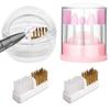 4-Piece Nail Drill Bit Care Kit With 48-Hole Storage, Dust-Proof Display Stand & Cleaner, Includes Soft Nylon & Hard Steel Brushes With 2 Replacements view 1