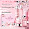 Collagen Sakura Skincare Gift Set, Cherry Blossom Skin Care Set for Teen Girls & Women, Moisturizing & Revitalizing Skin, 6Pcs Collagen Skin Care Routine Kits for Face, Korean Daily Skin Care view 2