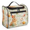 Adornori Easter Bunny Travel Toiletry Bag for Men and Women, Large Hanging Makeup Bag Organizer Toiletries Bag for Travel, Rabbit Eggs Cosmetic Bag with Handle view 1