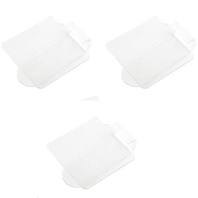 3Pcs Makeup Hand-held Palette, Professional Makeup Mixing Tray, Clear Acrylic Palette for Foundation, Eyeshadow, Cosmetics, Powders and Nail Art Manicure