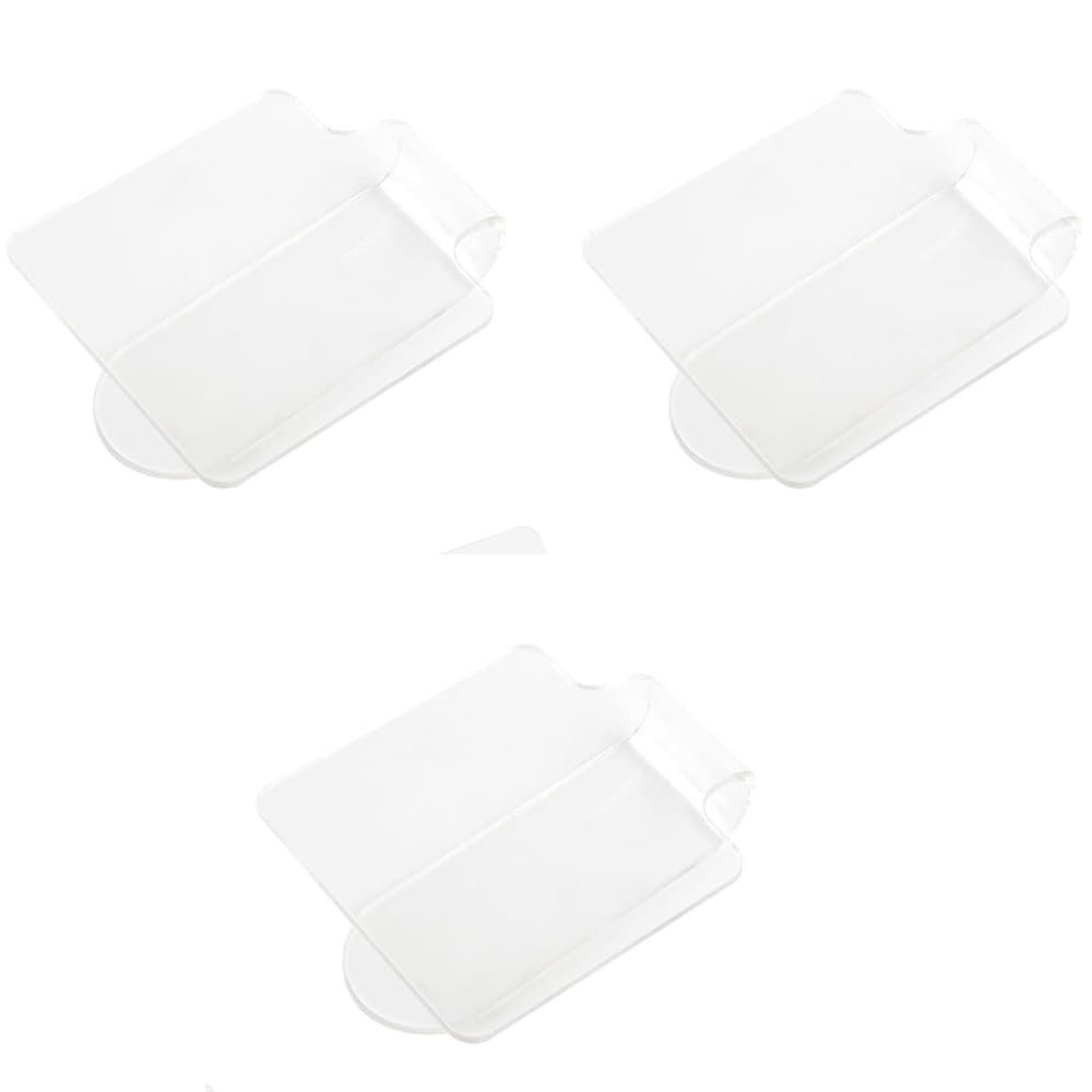 3Pcs Makeup Hand-held Palette, Professional Makeup Mixing Tray, Clear Acrylic Palette for Foundation, Eyeshadow, Cosmetics, Powders and Nail Art Manicure
