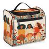 Adornori Sisters Theme Travel Toiletry Bag for Men and Women, Large Hanging Makeup Bag Organizer Toiletries Bag for Travel, Floral Cosmetic Bag with Handle view 1