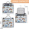 Adornori Excavator Travel Toiletry Bag for Men and Women, Large Hanging Makeup Bag Organizer Toiletries Bag for Travel, Cartoon Tractor Machinery Trucks Cosmetic Bag with Handle view 2