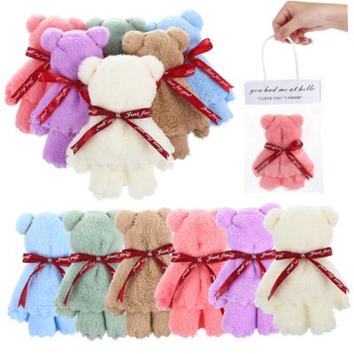 BESPORTBLE 12Pcs Bear Shaped Coral Fleece Face Towels Adorable Wash Cloths for Parties Bags Cute Present for