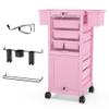 TASALON Pink Lockable Salon Cart with Wheels, Beauty Salon Station Trolley with 6 Drawers & Heat-Resistant Tool Holders, Rolling Barber Organizer for Hair Stylist, Spa & Tattoo Studio view 1