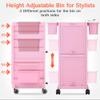 TASALON Pink Lockable Salon Cart with Wheels, Beauty Salon Station Trolley with 6 Drawers & Heat-Resistant Tool Holders, Rolling Barber Organizer for Hair Stylist, Spa & Tattoo Studio view 4