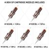 50 Assorted Tattoo Cartridge Needles Mixed Size #10 Bugpin Round Liner Shader - 15 Pcs each of 3RL, 5RL - 10 Pcs 7RL - 5 Pcs each of 3RS, 7RS Pro Disposable Membrane Tattoo Needles view 2