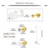 AVYRING Ear Piercing Gun Kit - 2 Pcs Gold Self Ear Piercing Kit with Earring Stud Hypoallergenic Steel Tools at Home 20g Pearl Flat Back Stud Earrings 3mm Cubic Zirconia view 2