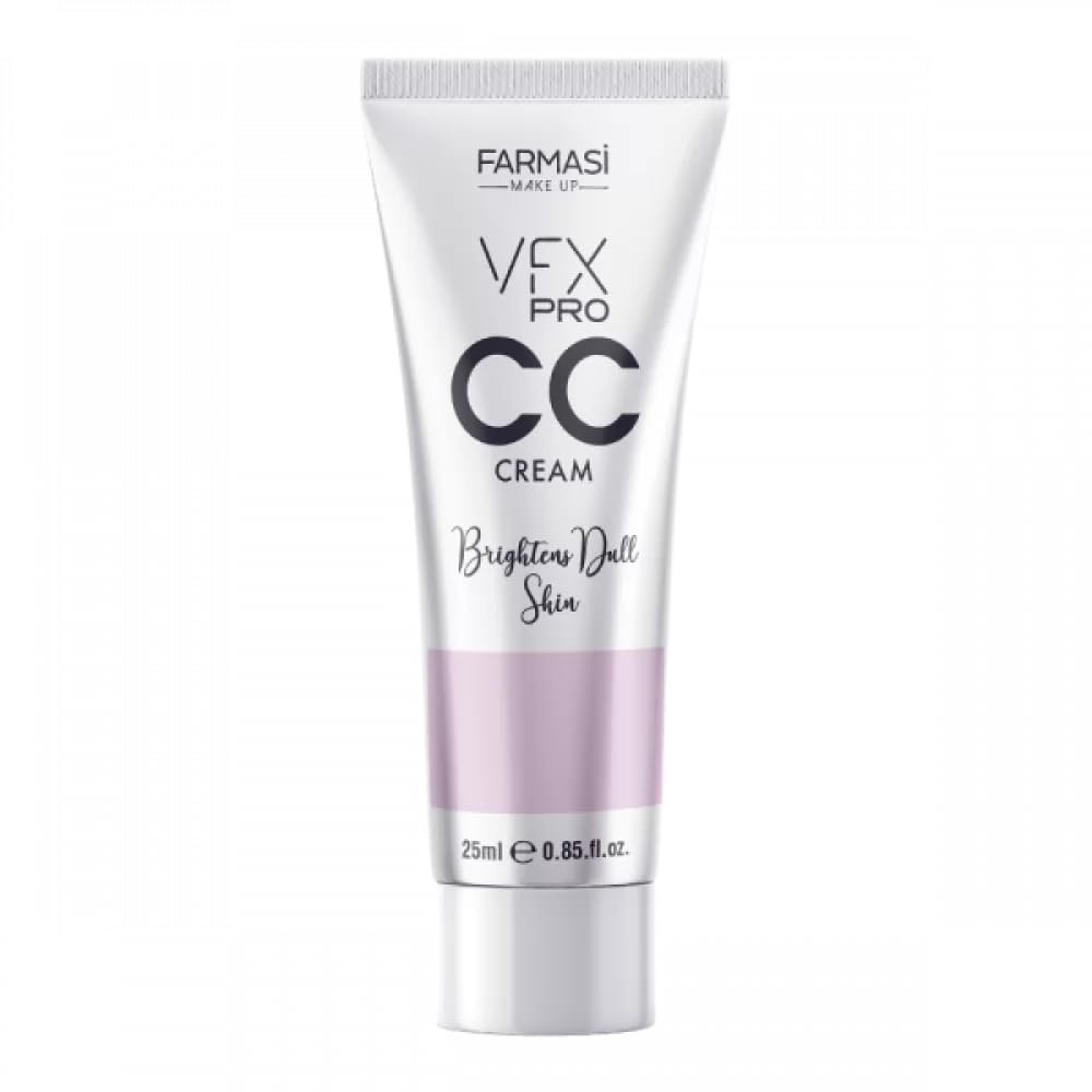 Farmasi VFX Pro CC Purple Cream 30ml/1.0fl.oz Color Correcting Cream for Dull and Yellow-Toned Skin Lightweight Hydrating Formula with Radiant Finish for Even Complexion and Smooth Makeup Base