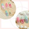 BQZQPAMZ 24pcs Flower Press on Nails Almond Shape Starfish Medium Fake Nails Marine Life Press on Nails Summer Ocean Beach Full Cover Acrylic Nails for Women Nail Art Supplies view 2