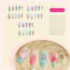 BQZQPAMZ 24pcs Flower Press on Nails Almond Shape Starfish Medium Fake Nails Marine Life Press on Nails Summer Ocean Beach Full Cover Acrylic Nails for Women Nail Art Supplies view 3