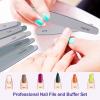 Nail File and Buffer Set (12 Pcs), Professional Nail File Kit for Acrylic and Natural Nails, Soft Nail Filer Gel Nail Files buffers Filing Emery Board 100/150/180/220/240/280/1000/4000 Grit view 2