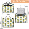 Adornori Tropical Pineapple Travel Toiletry Bag for Men and Women, Large Hanging Makeup Bag Organizer Toiletries Bag for Travel, Hawaiian Pineapple Cosmetic Bag with Handle view 2