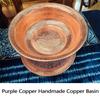 8L Hand-Hammered Copper Basin, Portable Pedicure Copper Bowl, Diameter 41cm, Curly Edge Design, for Wedding Celebration, Face Washing, Foot Bath and Soaking Feet view 2