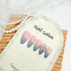 BQZQOAMZ 24pcs 3D Silver Bow Medium Fake Nails Blue French Tip Press On Nails Glitter False Nails Full Cover Acrylic Artificial Fingernails for Women Summer Manicure Supplies view 3