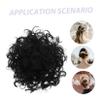 BELLIFFY Messy Bun Hair Piece Elastic Drawstring Natural Black Wavy Curly Updo for Women Thick Hair Bun Extensions for Daily Wear for Occasions view 3