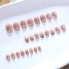 BQZQPAMZ 24Pcs White Flower Short Press On Nails 3D Rhinestone Almond Fake Nails Butterfly Stick On Nails Reusable Acrylic Nails for Women Summer Floral Manicure Decoration Supplies view 3