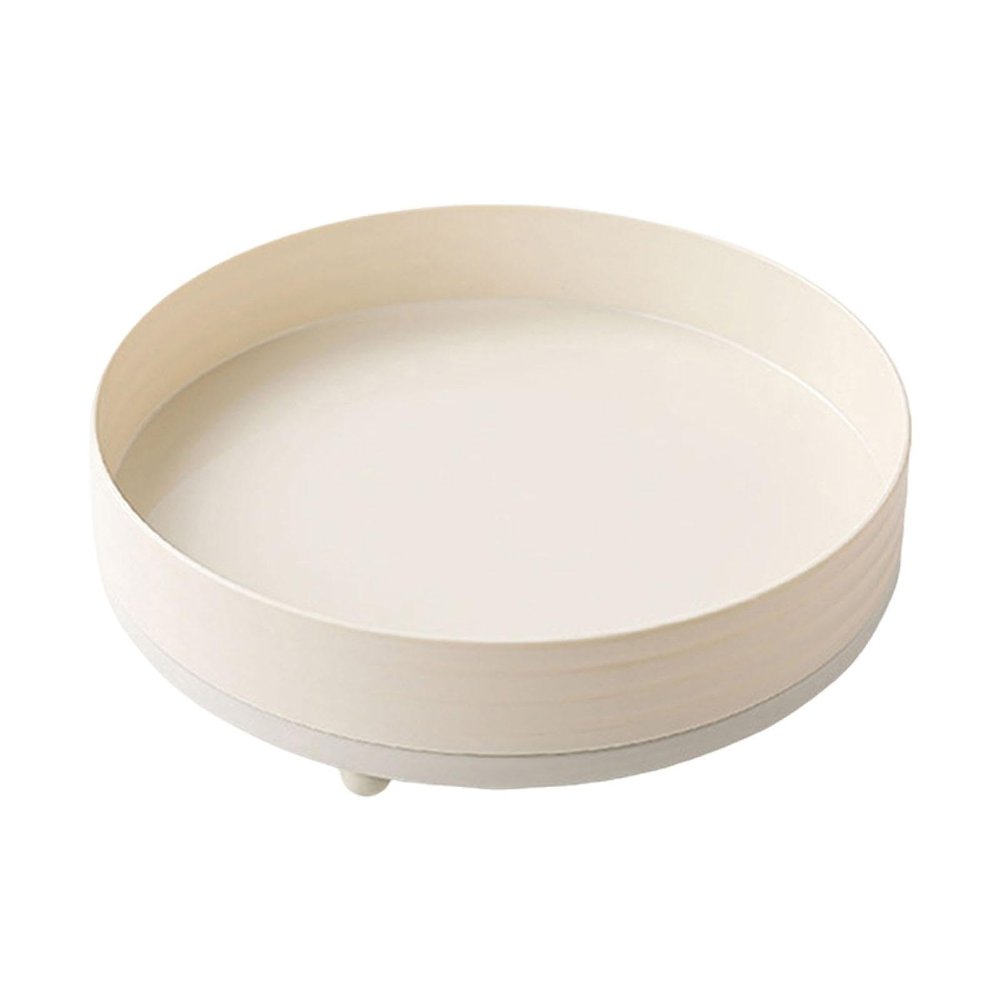 360 Rotating Makeup Organizer Makeup Brush Holder Cosmetics Storage Tray for Perfume, White
