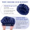 WLLHYF Silk Bonnet for Men, Satin Bonnet Elastic Band Silk Sleep Cap Black Soft Hair Cap Hair Wrap Large Bonnets for Women view 3
